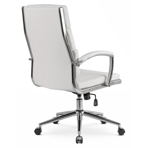 Fotel Biurowy CAMILO Obrotowy Biały Ekoskóra Nowoczesny
