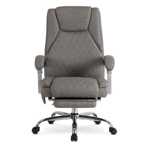 Fotel Biurowy Masujący z Funkcją Podgrzewania GIORGIO Obrotowy Szary Nowoczesny