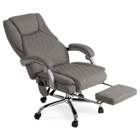 Fotel Biurowy Masujący z Funkcją Podgrzewania GIORGIO Obrotowy Szary Nowoczesny