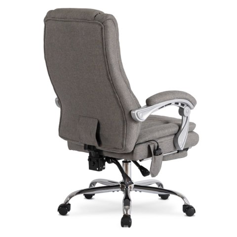 Fotel Biurowy Masujący z Funkcją Podgrzewania GIORGIO Obrotowy Szary Nowoczesny