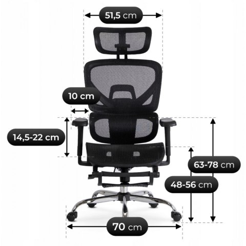 Fotel Biurowy Obrotowy KAIR Czarny Nowoczesny