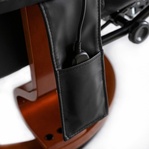 Fotel Masujący z Podnóżkiem WEST Czarny Ekoskóra Nowoczesny