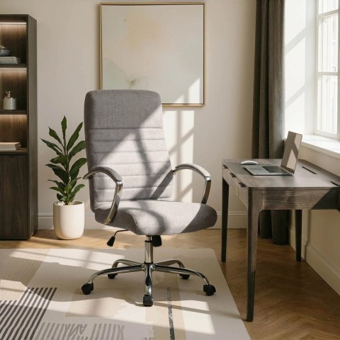 Fotel Biurowy Obrotowy RENES Szary Nowoczesny