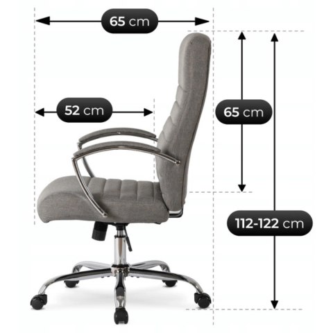 Fotel Biurowy Obrotowy RENES Szary Nowoczesny
