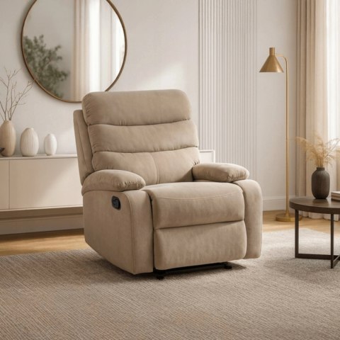 Fotel Rozkładany KOBE Beżowy Welurowy