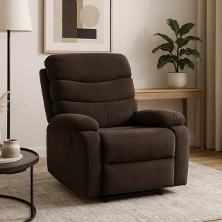 Fotel Rozkładany KOBE Brązowy Welurowy