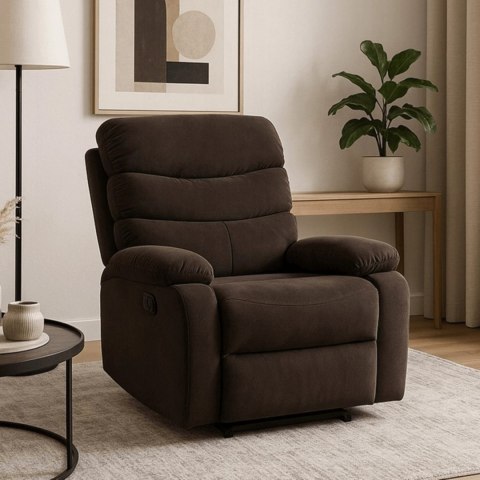 Fotel Rozkładany KOBE Brązowy Welurowy