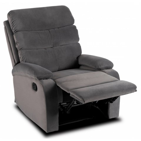 Fotel Rozkładany KOBE Szary Welurowy