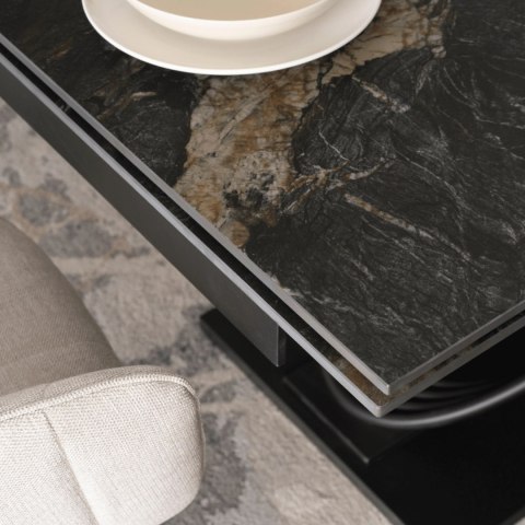 Stół IBIZA Ceramiczny Rozkładany 160-240 cm Czarny
