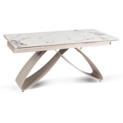 Stół LUIGI Ceramiczny Rozkładany 160-240 cm Biały Marmur/Kaszmir