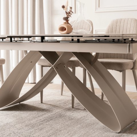 Stół LUIGI Ceramiczny Rozkładany 160-240 cm Biały Marmur/Kaszmir