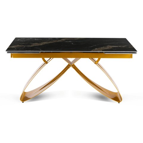 Stół LUIGI Ceramiczny Rozkładany 160-240 cm Czarno-Złoty Marmur/Złoty