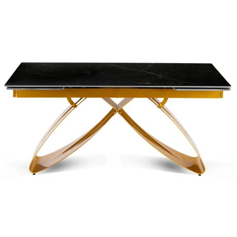 Stół LUIGI Ceramiczny Rozkładany 160-240 cm Czarny Marmur/Złoty