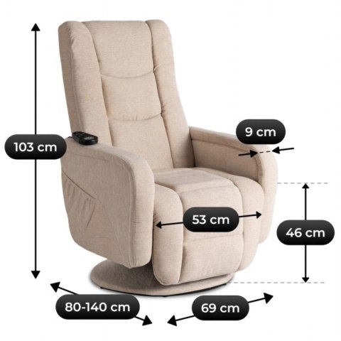 Fotel Masujący Obrotowy SPIKE 2 Beżowy