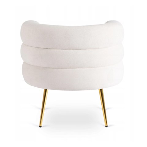 Fotel Wypoczynkowy do Salonu PRESTON Kremowy/Złoty Nowoczesny