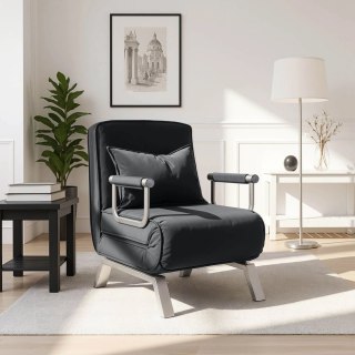 Fotel Rozkładany BART Czarny Welurowy