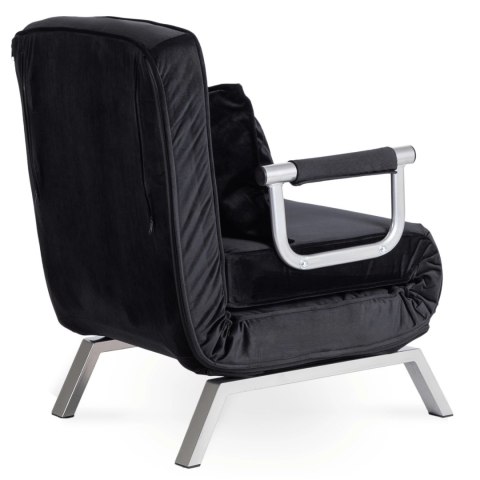 Fotel Rozkładany BART Czarny Welurowy