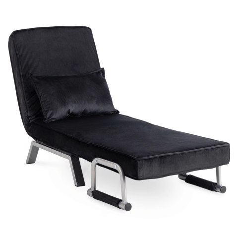 Fotel Rozkładany BART Czarny Welurowy