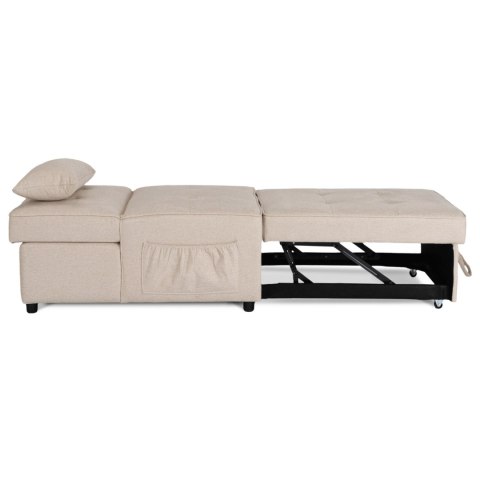 Fotel Wypoczynkowy Rozkładany IBERIS 80 cm Beżowy Tapicerowany Nowoczesny