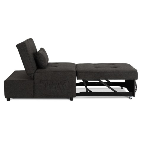 Fotel Rozkładany IBERIS 80 cm do Spania Czarny