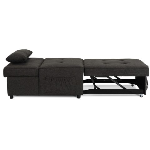 Fotel Rozkładany IBERIS 80 cm do Spania Czarny