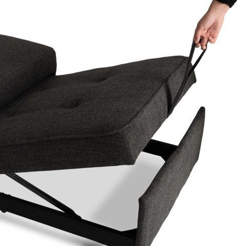 Fotel Rozkładany IBERIS 80 cm do Spania Czarny