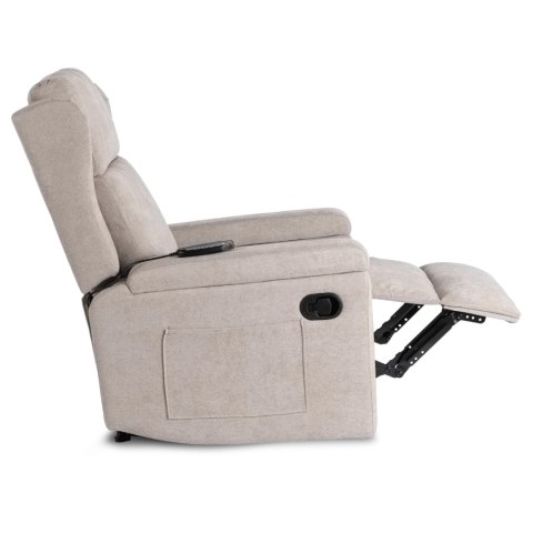 Fotel Rozkładany Masujący SEBASTIAN Beżowy Tkanina