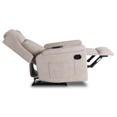 Fotel Rozkładany Masujący SEBASTIAN Beżowy Tkanina