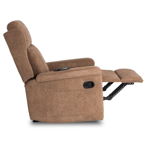 Fotel Rozkładany Masujący SEBASTIAN Brązowy Sztruksowy