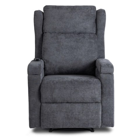 Fotel Rozkładany Masujący SEBASTIAN Ciemnoszary Tkanina