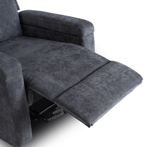 Fotel Rozkładany Masujący SEBASTIAN Ciemnoszary Tkanina