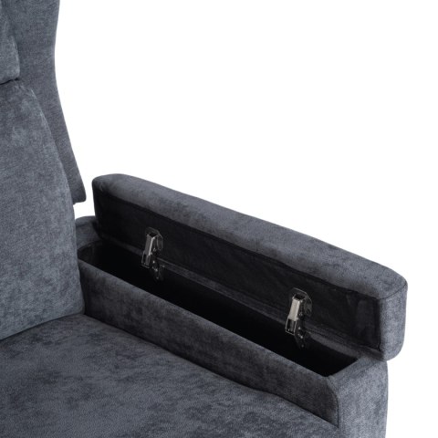 Fotel Rozkładany Masujący SEBASTIAN Ciemnoszary Tkanina