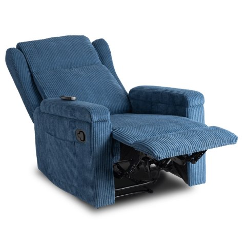 Fotel Rozkładany Masujący SEBASTIAN Granatowy Sztruksowy