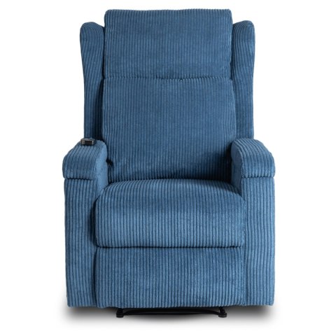 Fotel Rozkładany Masujący SEBASTIAN Granatowy Sztruksowy