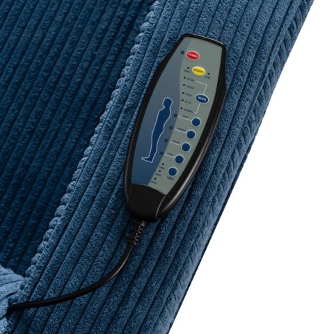 Fotel Rozkładany Masujący SEBASTIAN Granatowy Sztruksowy