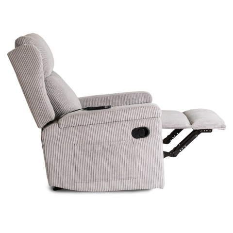 Fotel Rozkładany Masujący SEBASTIAN Szary Sztruksowy