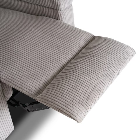 Fotel Rozkładany Masujący SEBASTIAN Szary Sztruksowy