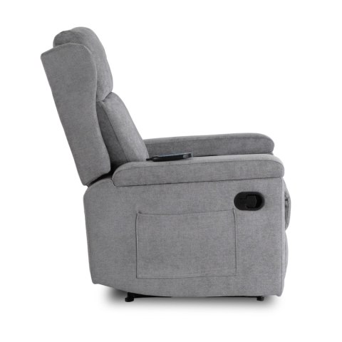 Fotel Rozkładany Masujący SEBASTIAN Szary Tkanina