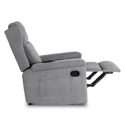 Fotel Rozkładany Masujący SEBASTIAN Szary Tkanina
