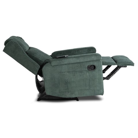 Fotel Rozkładany Masujący SEBASTIAN Zielony Sztruksowy