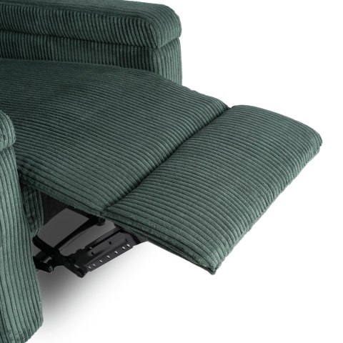 Fotel Rozkładany Masujący SEBASTIAN Zielony Sztruksowy