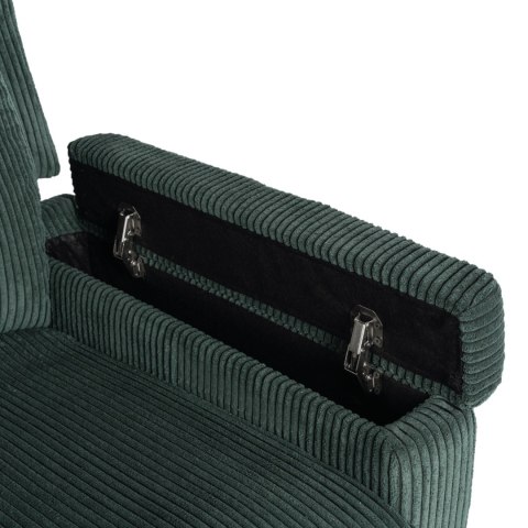 Fotel Rozkładany Masujący SEBASTIAN Zielony Sztruksowy