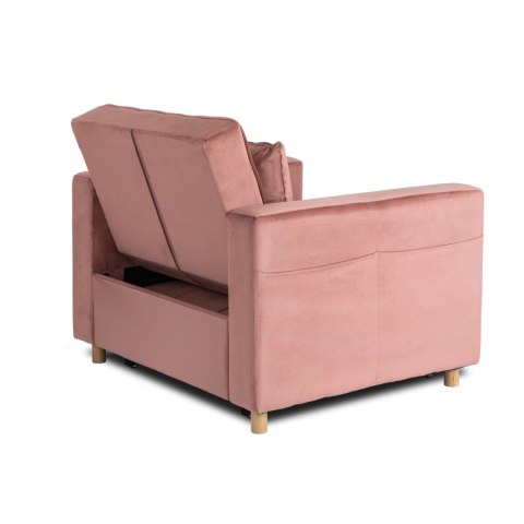 Fotel Rozkładany SOLOR Różowy Welurowy