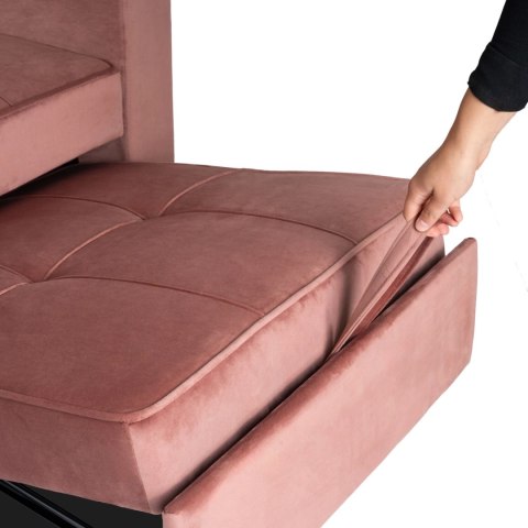 Fotel Rozkładany SOLOR Różowy Welurowy