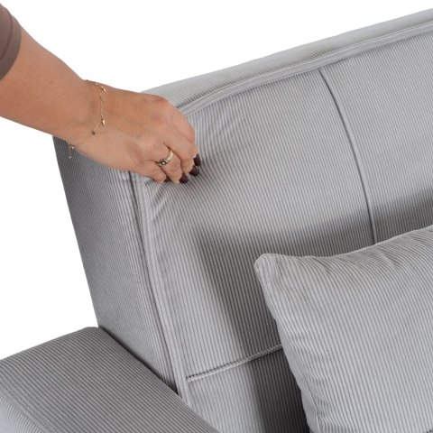 Fotel do Spania SOLOR Rozkładany Amerykanka Szary Sztruksowy Nowoczesny