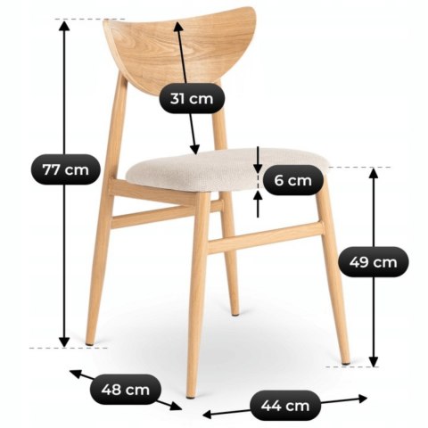 Krzesło BRAGA Dąb/Beż