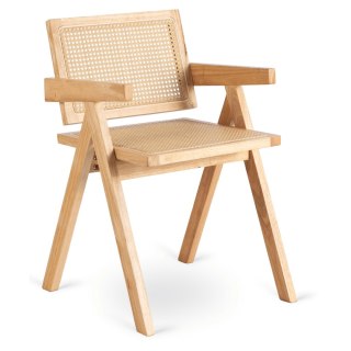 Krzesło MADERA Dąb/Beż Ażurowe