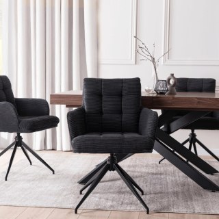 Krzesło Obrotowe AKITA Czarne Sztruksowe