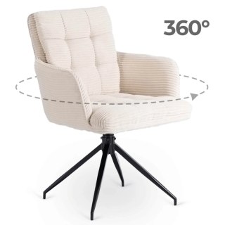 Krzesło Obrotowe AKITA Kremowe Sztruksowe