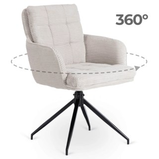 Krzesło Obrotowe AKITA Szare Sztruksowe